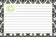 Madison Black Damask Recipe Cards Image 1 of 2